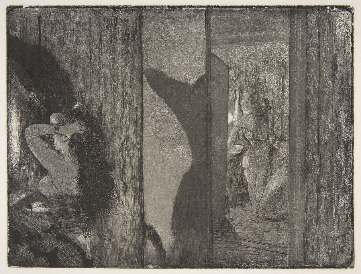 Skuespillerinder i deres omklædningsrum, 1879-80. af Edgar Degas