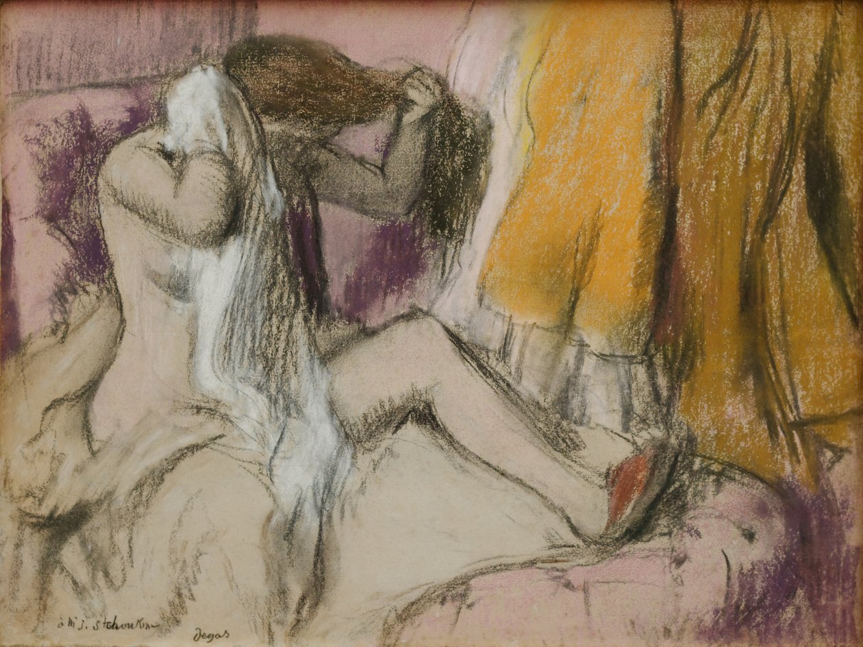 Nach dem Bad af Edgar Degas