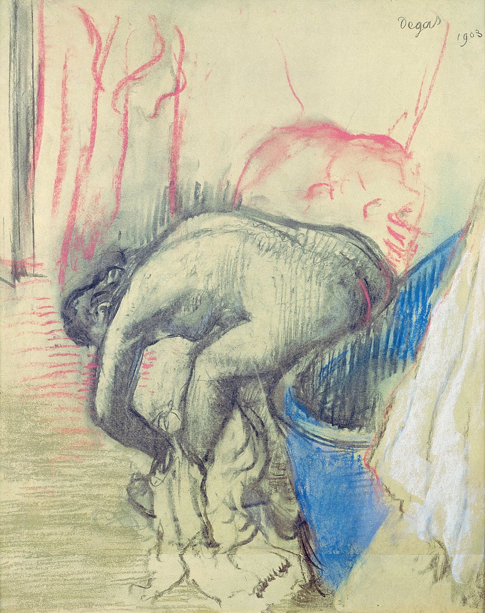 Efter badet af Edgar Degas
