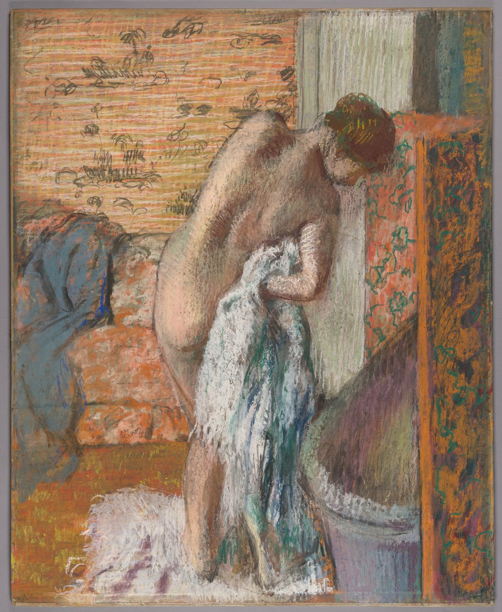 Efter badet (kvinden tørrer sig) af Edgar Degas