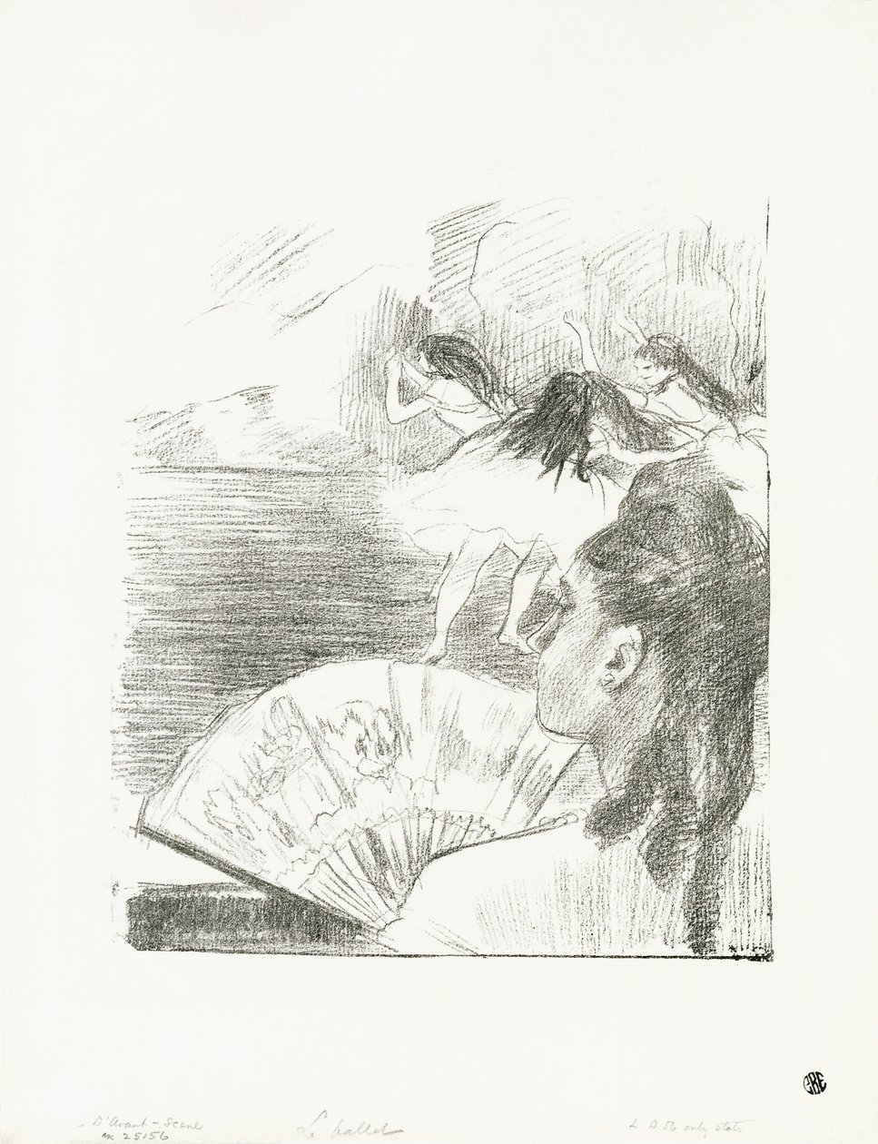 På Teatret - Kvinde med fan, c.1878-80 af Edgar Degas