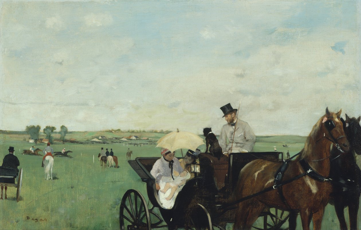 På væddeløbsbanen på landet (Aux courses en province) af Edgar Degas