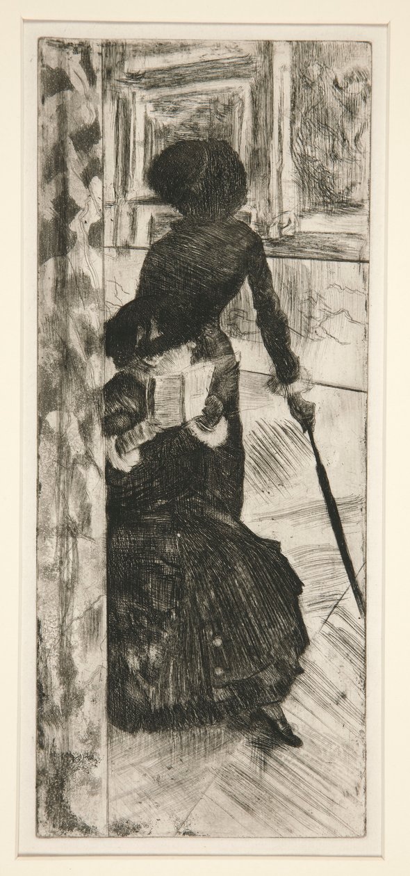 På Louvre: Maleri (Mary Cassatt) af Edgar Degas