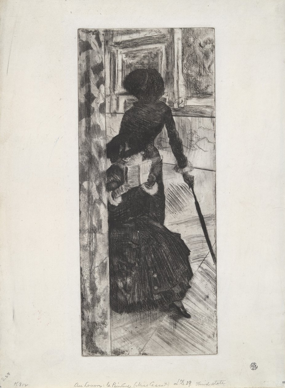 I Louvre: La Peinture (Mary Cassatt), ca. 1879-80 (ætsning og akvatint) af Edgar Degas