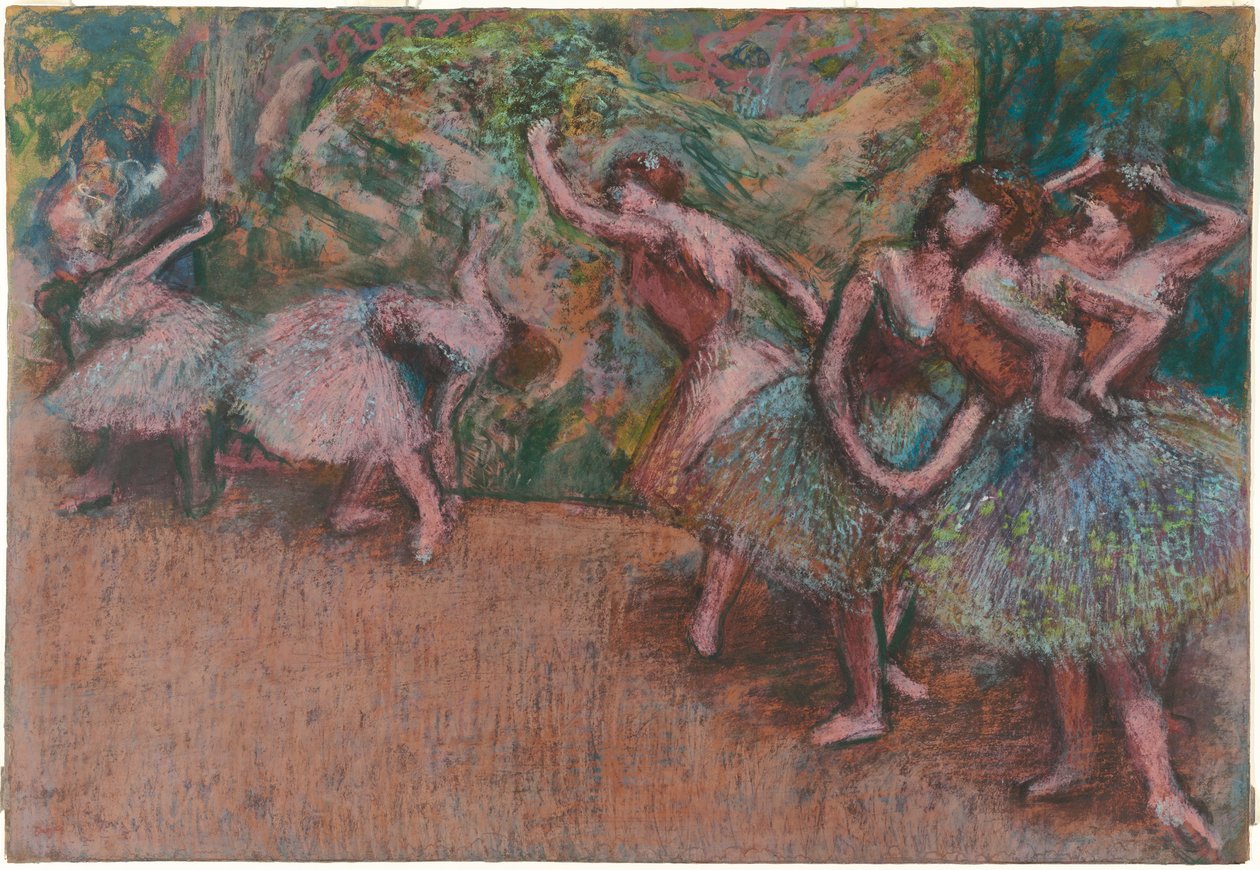 Balletscene, ca. 1907 (pastel på grønligt gennemsigtigt kalkerpapir) af Edgar Degas