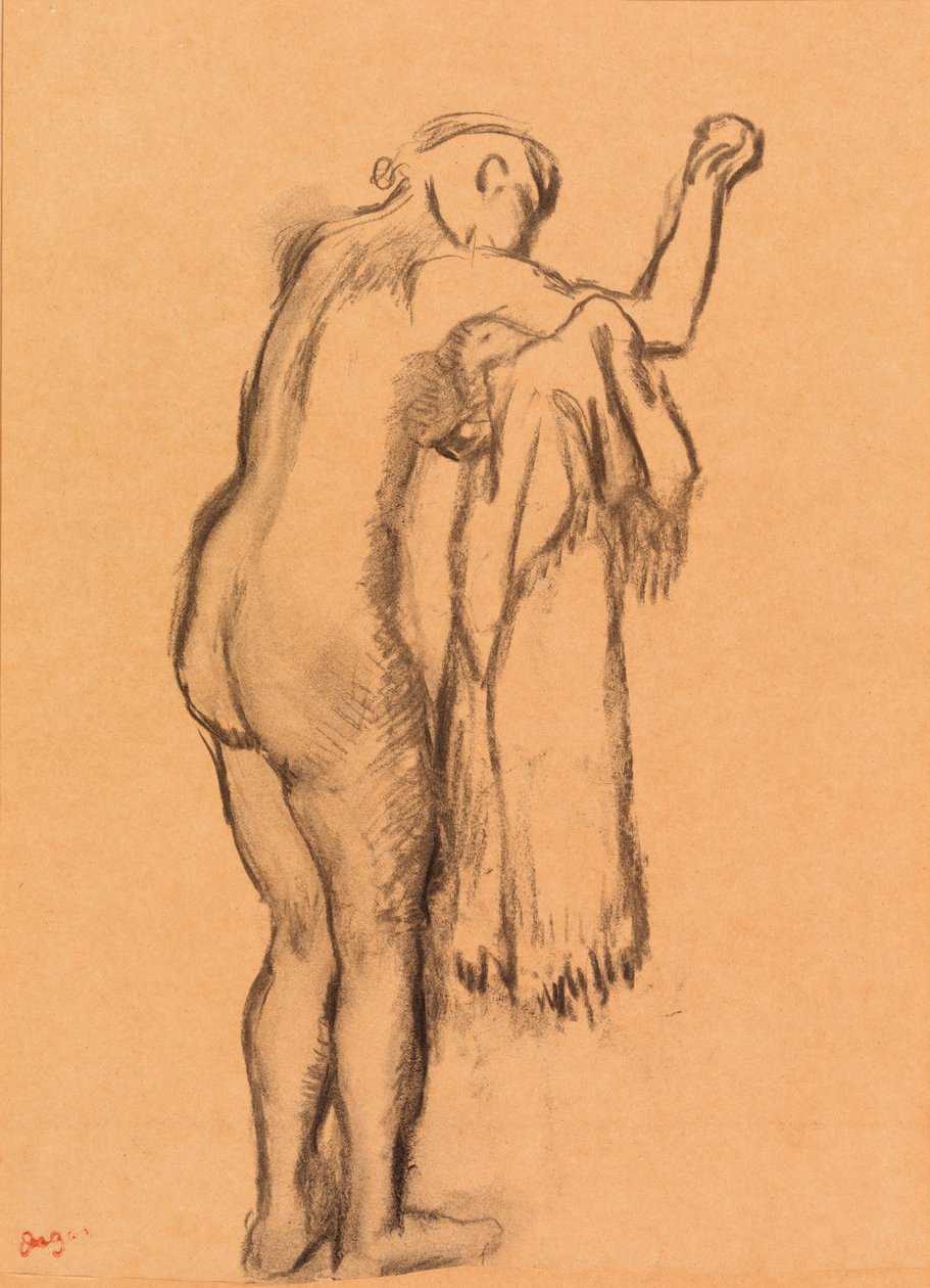 Baderen tørrer sig selv af Edgar Degas