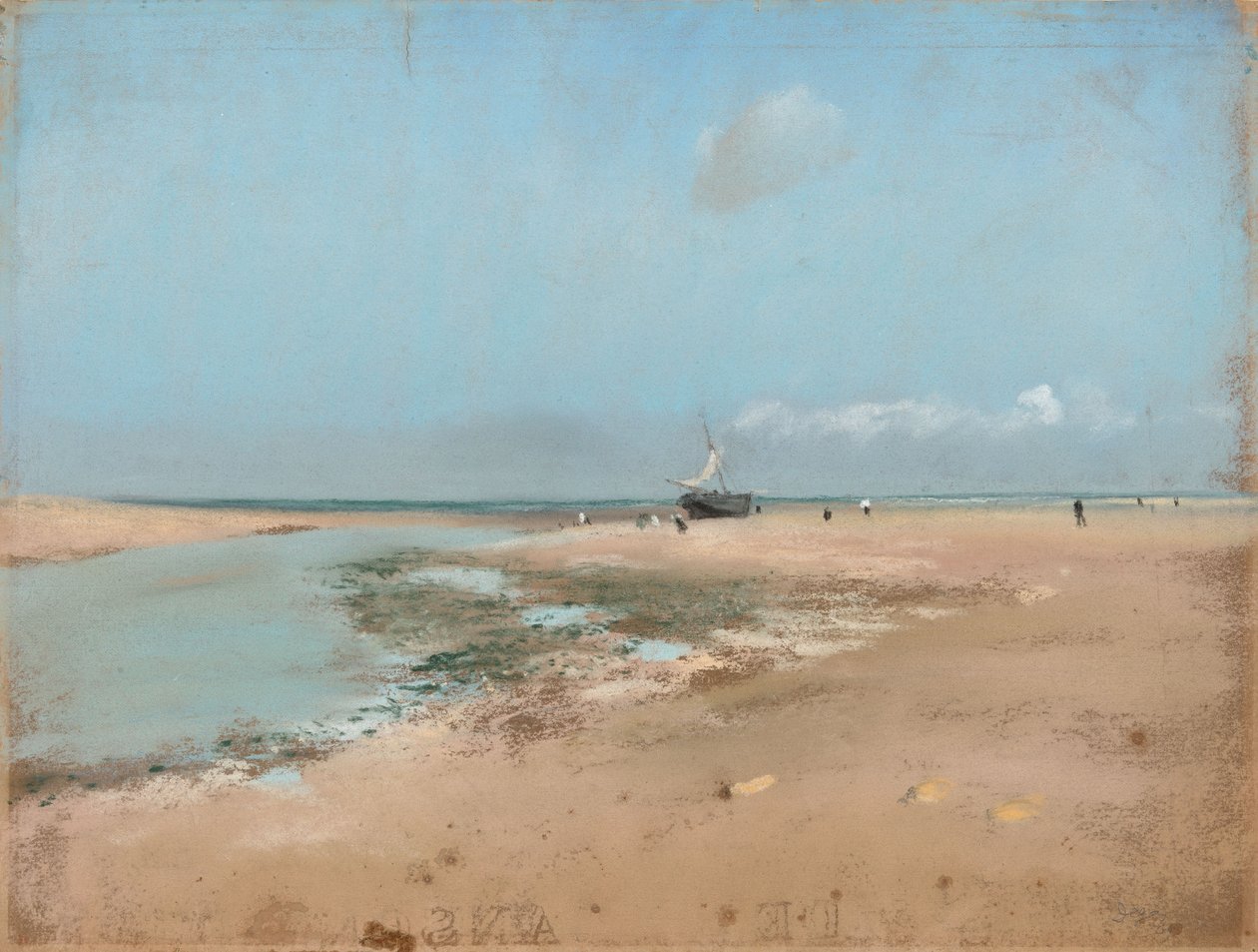 Strand ved lavvande (flodens udmunding) af Edgar Degas