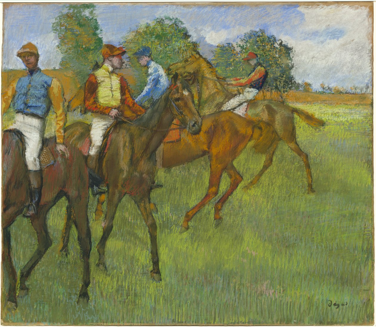 Før løbet, ca. 1887-89 (pastel på papir) af Edgar Degas