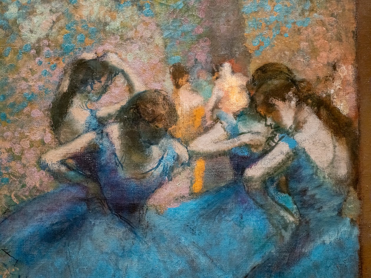 Blå dansere (detalje). Omkring 1893-96. Olie på lærred. af Edgar Degas