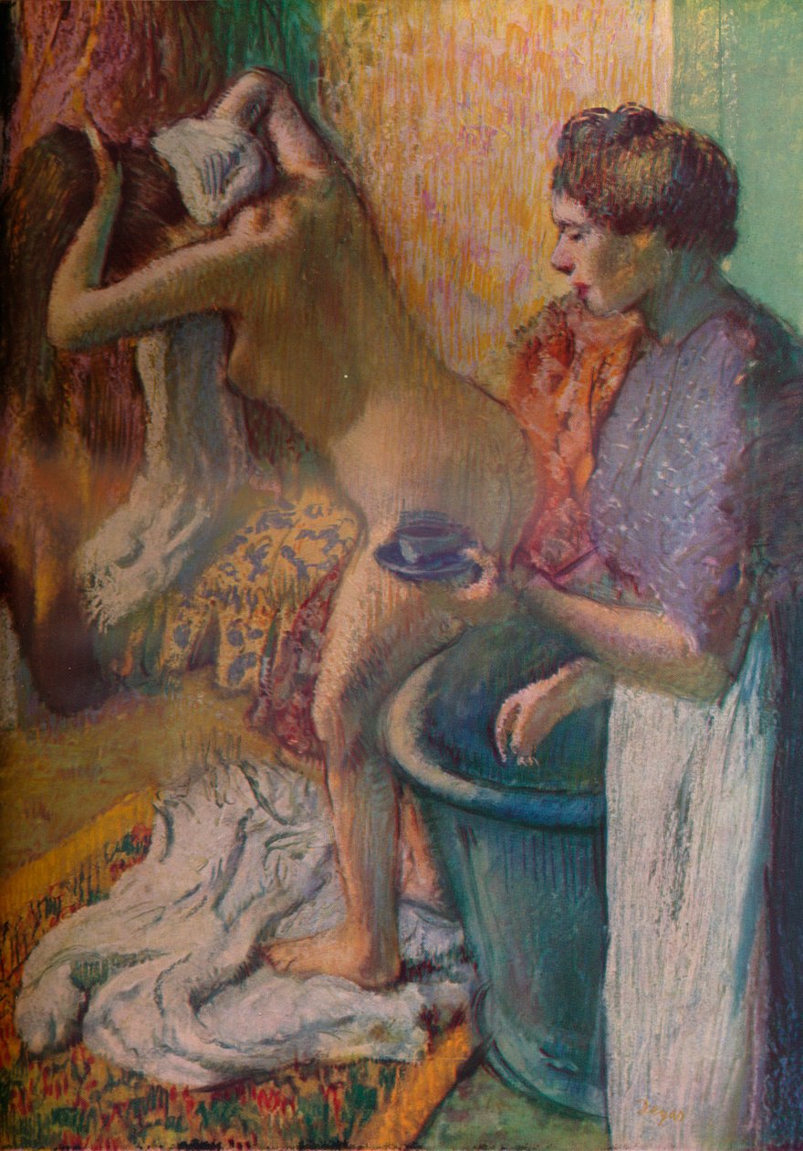Morgenmad efter et bad, 1883 af Edgar Degas
