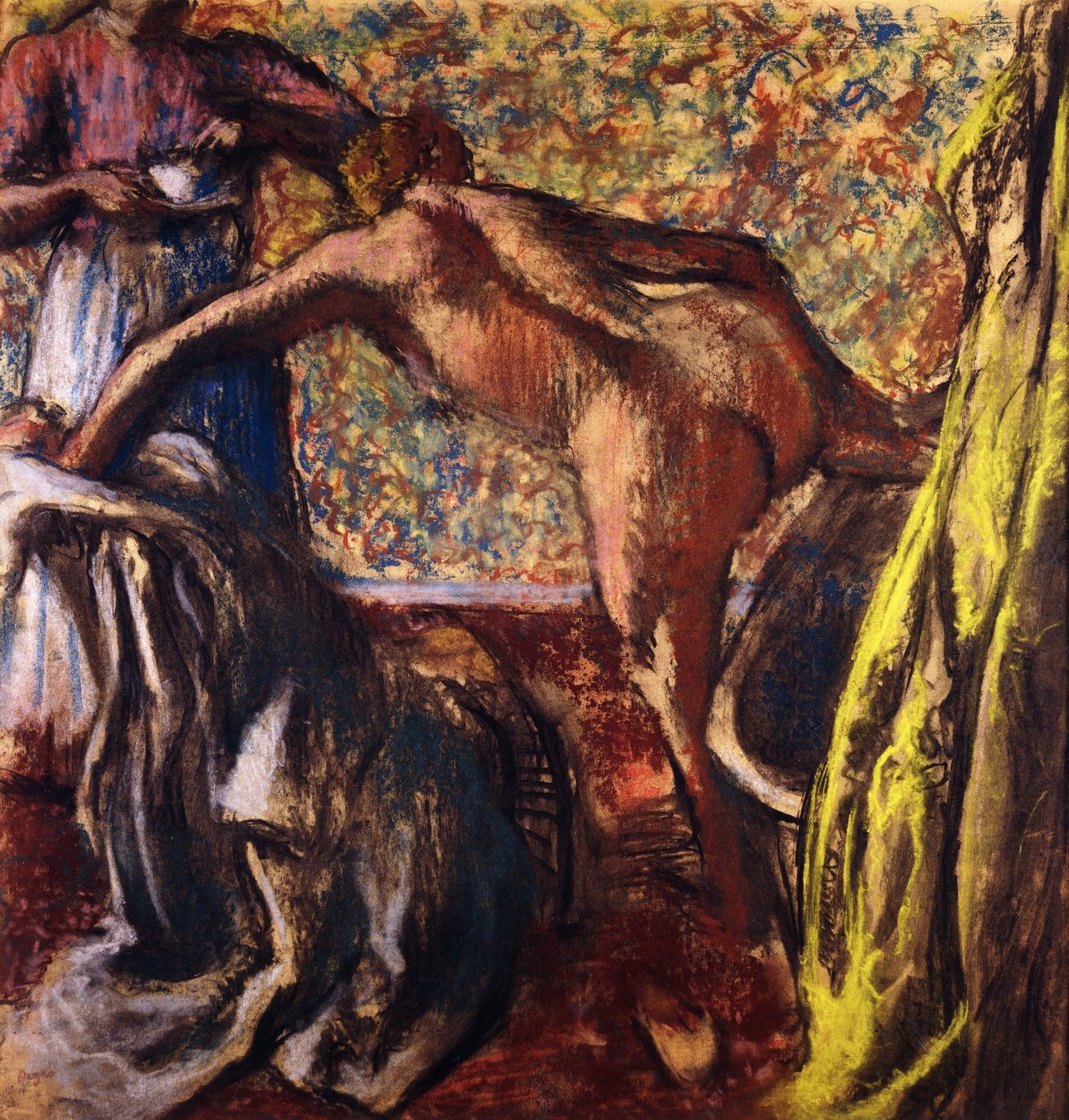Morgenmad efter badet; Morgenmaden efter badet, c.1895-98 af Edgar Degas