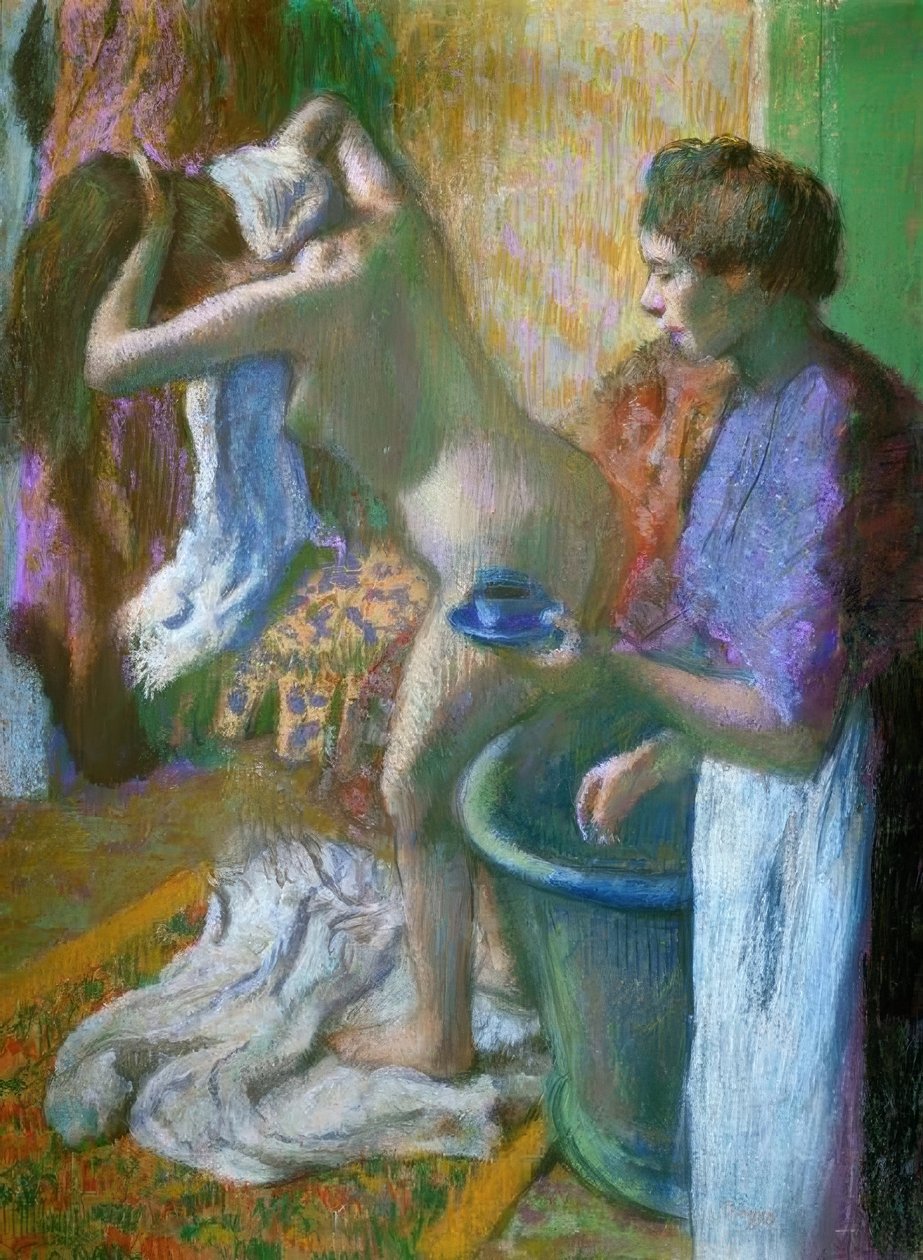 Morgenmad efter badet af Edgar Degas