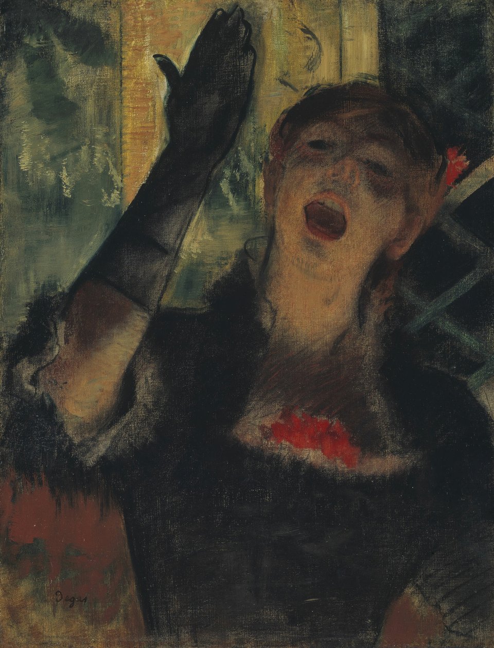 Cafe Singer, 1879. af Edgar Degas