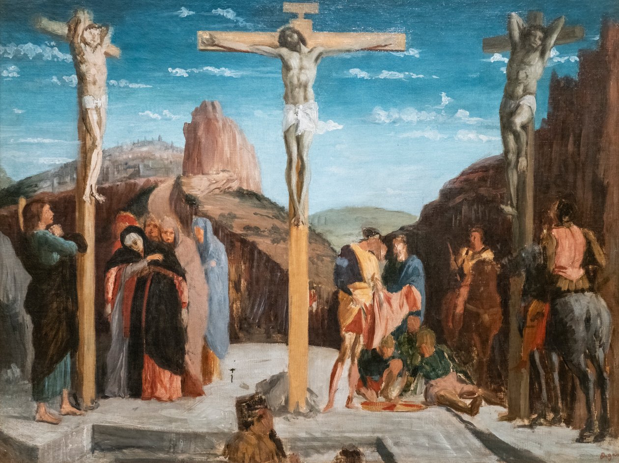 Golgata (kopi efter Andrea Mantegna). 1861. Olie på lærred. af Edgar Degas