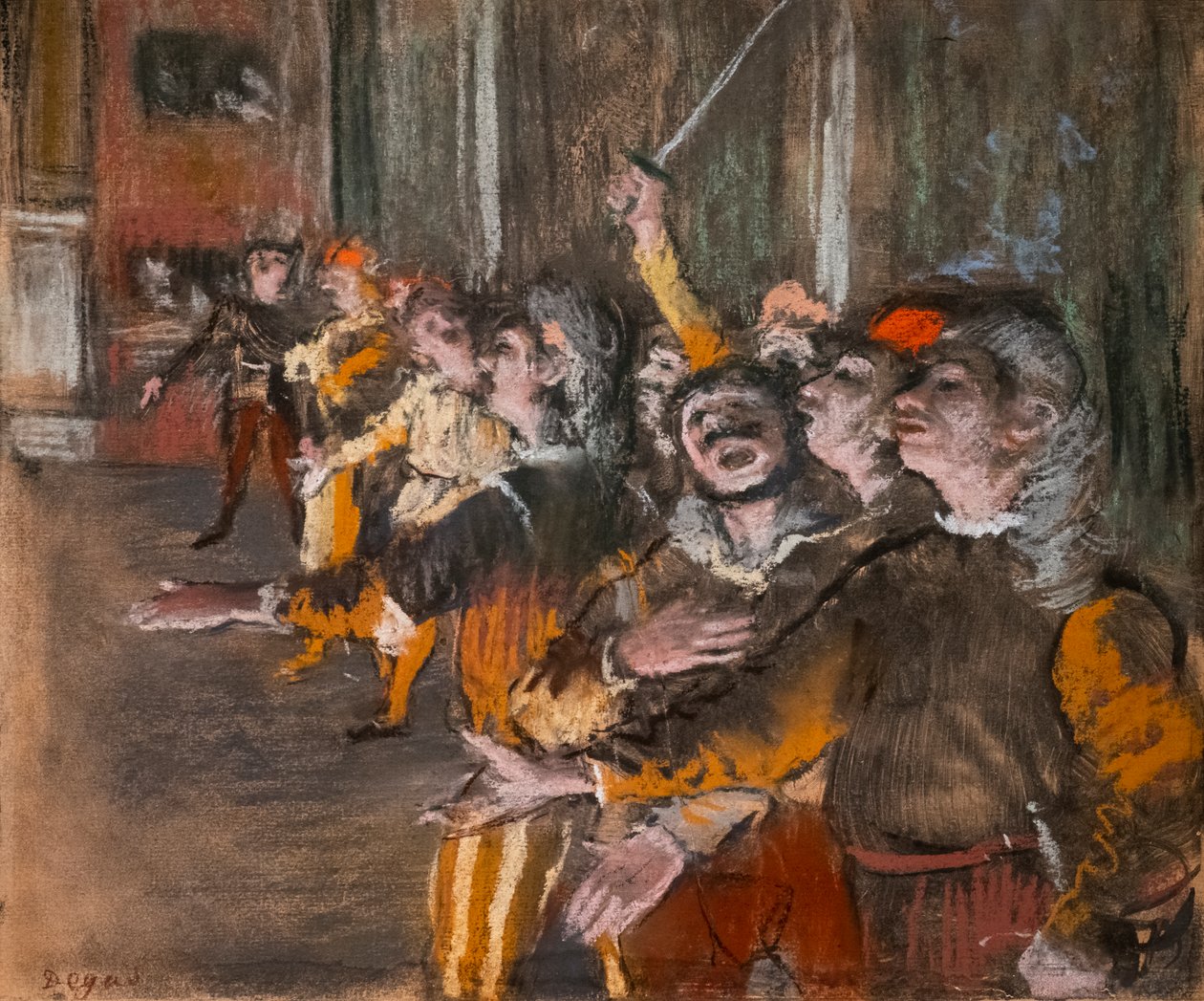 Korister (også kendt som "Eksponenterne"). 1877. Pastel på monnotypi. af Edgar Degas