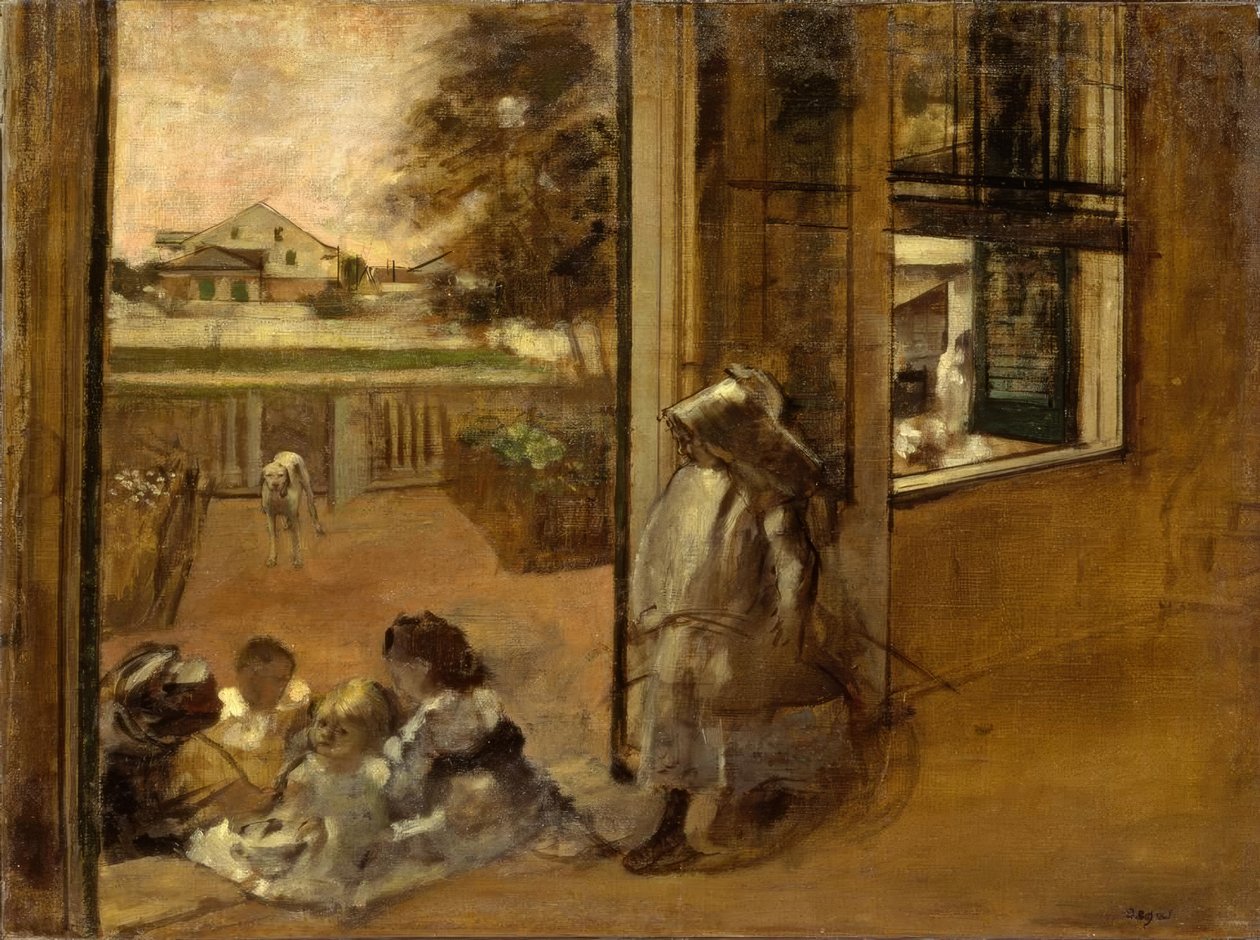 Gården til et hus (New Orleans) af Edgar Degas