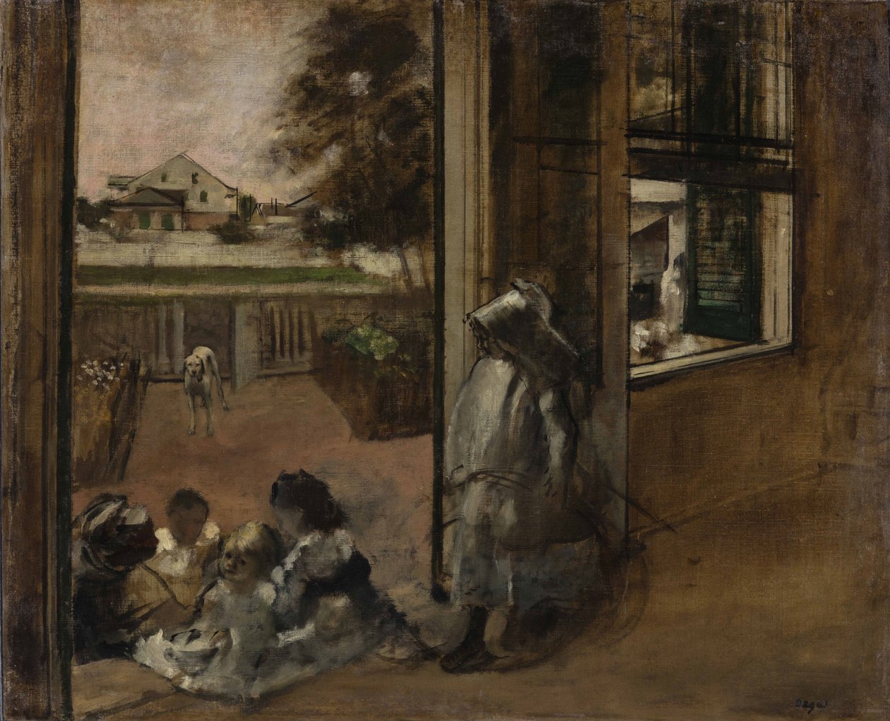 Gården til et hus i New Orleans, 1872-1873. af Edgar Degas