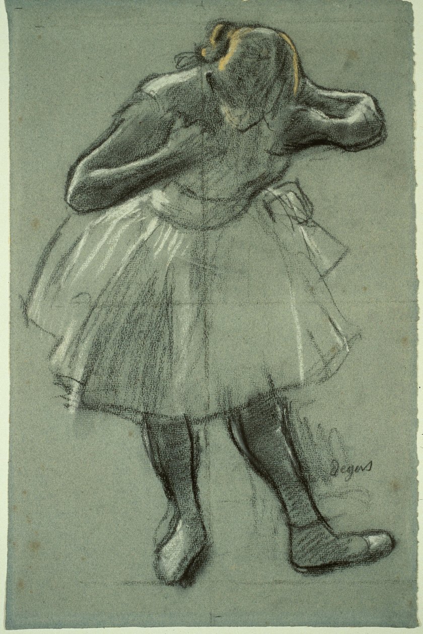 Danser bøjer sig frem af Edgar Degas