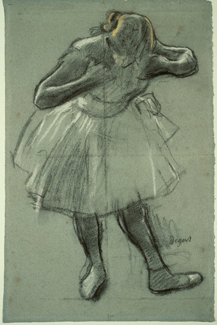 Danser bøjer sig fremad af Edgar Degas