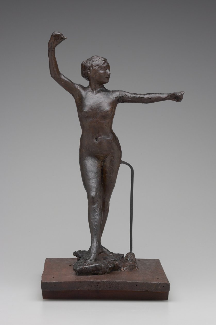 Danser klar til at danse med højre fod frem, 1882-95 (voks og blandede medier) af Edgar Degas