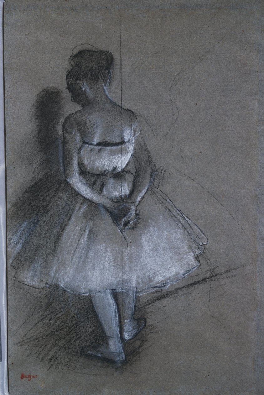 Danser stående med krydsede hænder bag ryggen, 1874 af Edgar Degas
