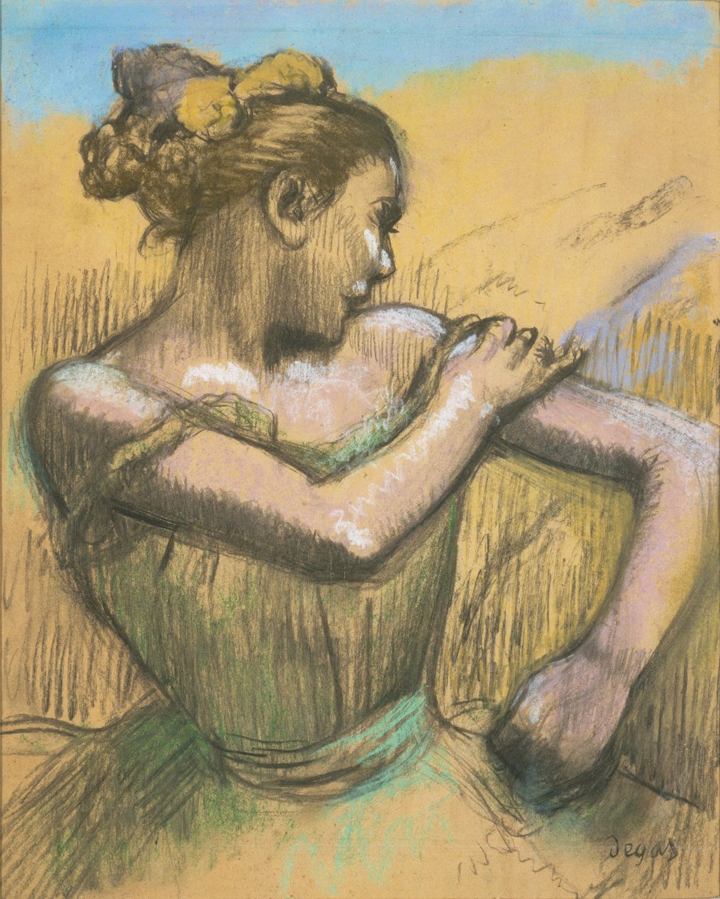 Dancer, ca. 1895-99 (pastel og kul på papir) af Edgar Degas