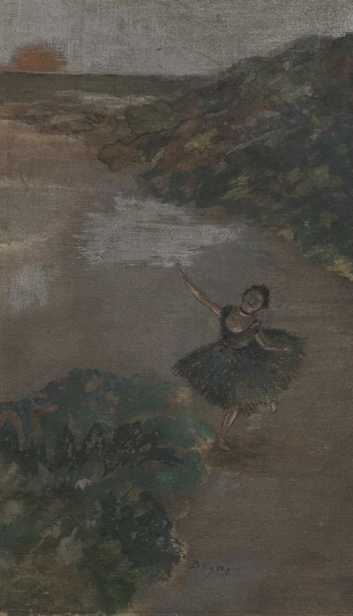 Danser på en scene, ca. 1879 (gouache på silke) af Edgar Degas