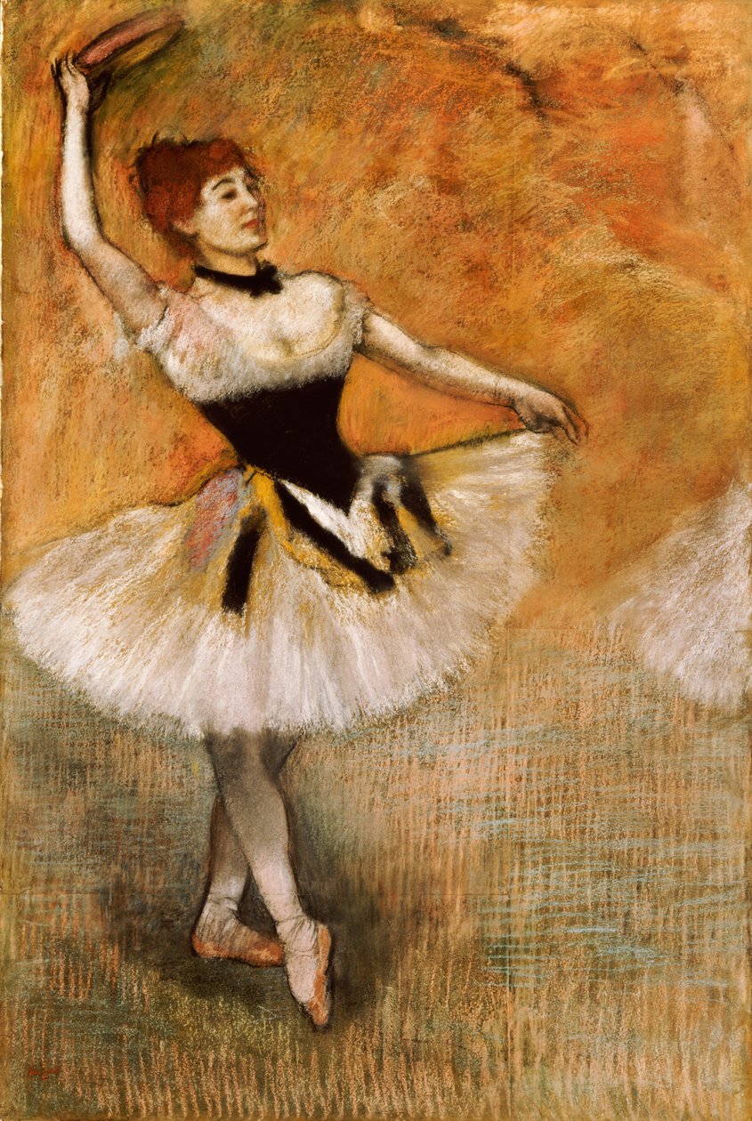 Danser med tamburin, 1882 af Edgar Degas