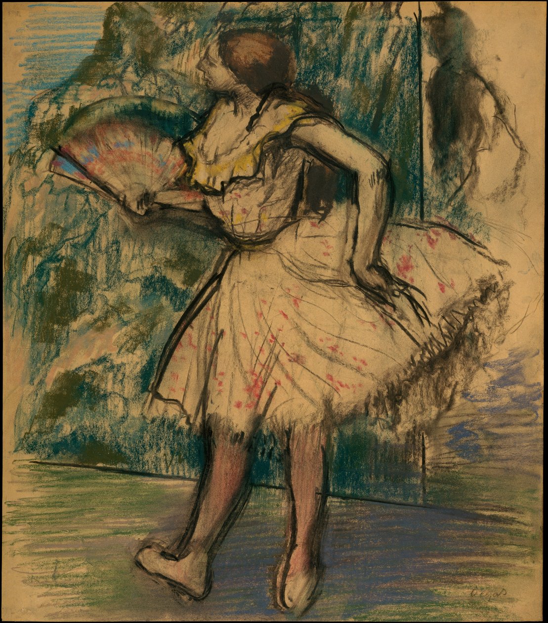 Danserinde med vifte af Edgar Degas