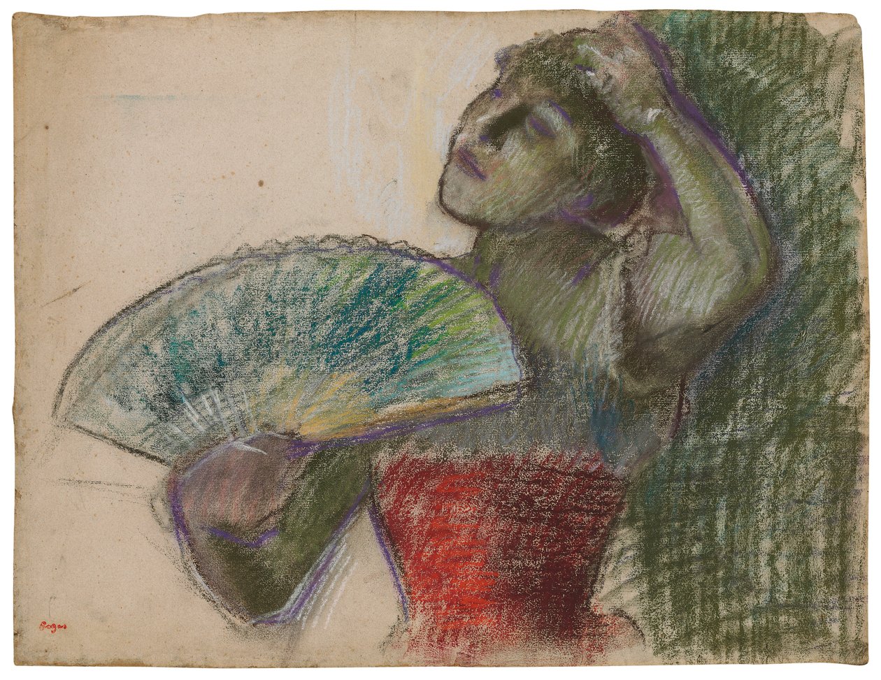 Danser med fan; Fandanser, ca. 1894 af Edgar Degas