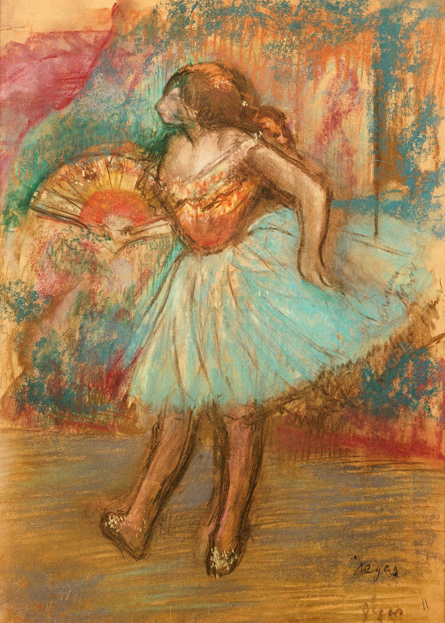 Danser med fan, ca. 1895-1900 af Edgar Degas