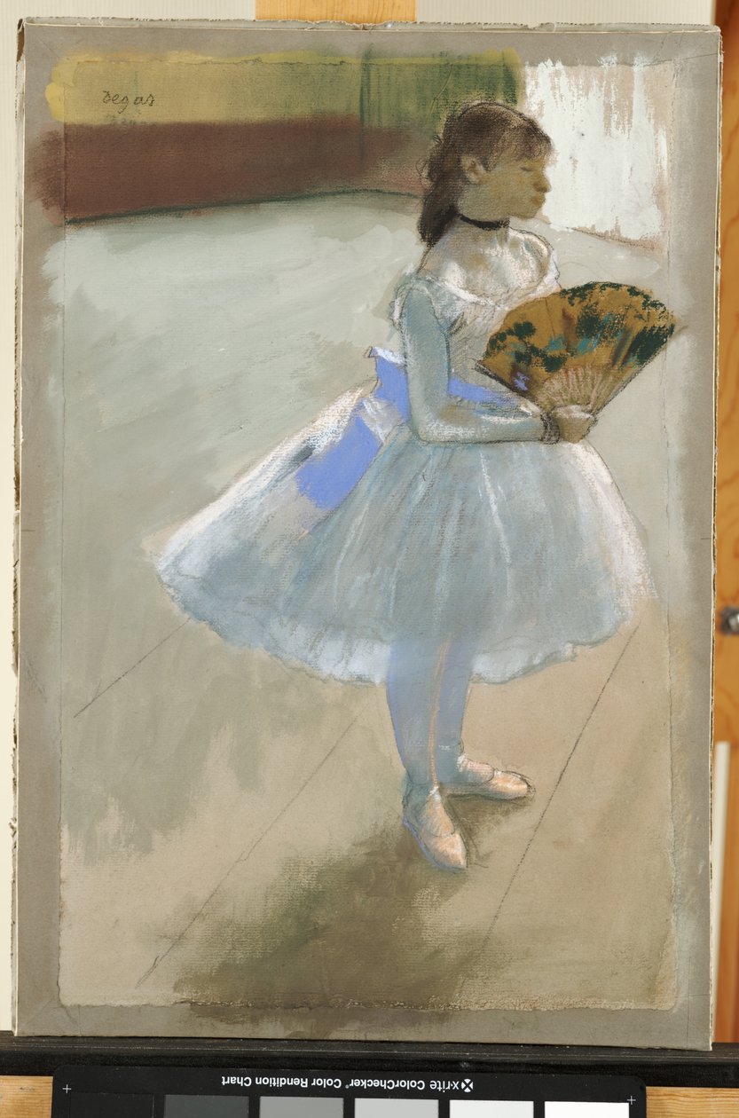 Danser med vifte, ca. 1879 (pastel på papir) af Edgar Degas