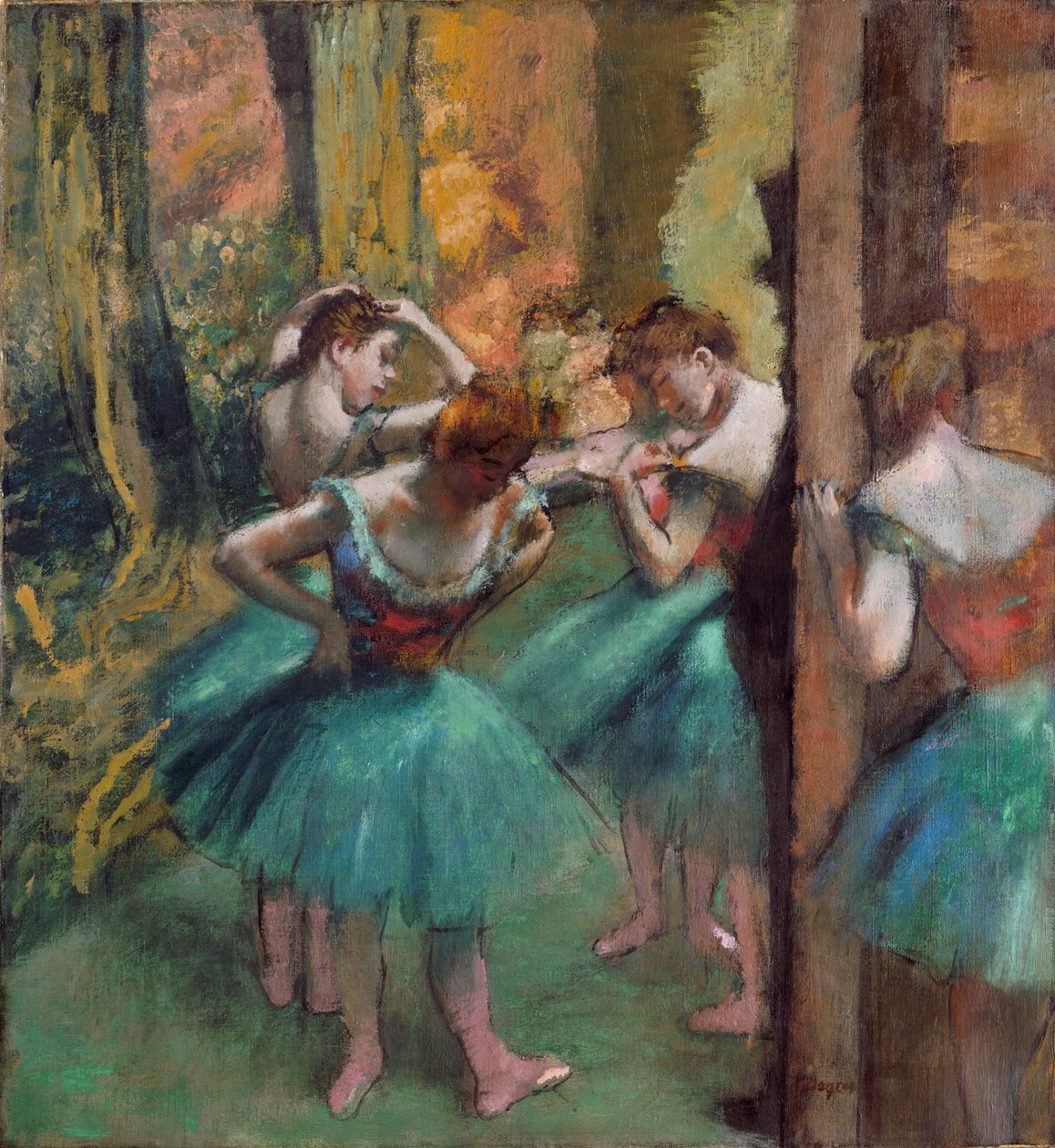 Dansere i pink og grøn (Dancers, Pink and Green) (olie på lærred) af Edgar Degas