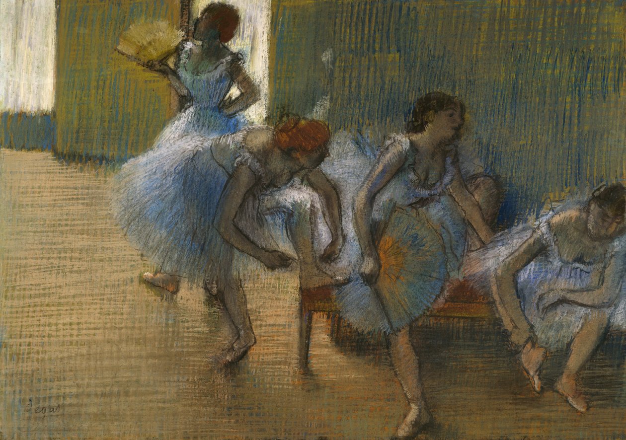 Dansere på en bænk, ca. 1898 (pastel på papir) af Edgar Degas
