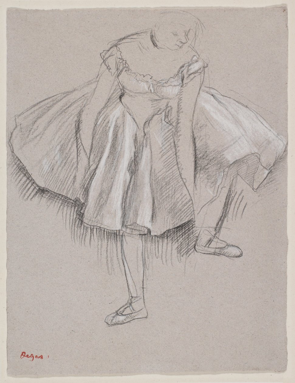 Danseuse rajustant son chausson, begyndelsen af 1880