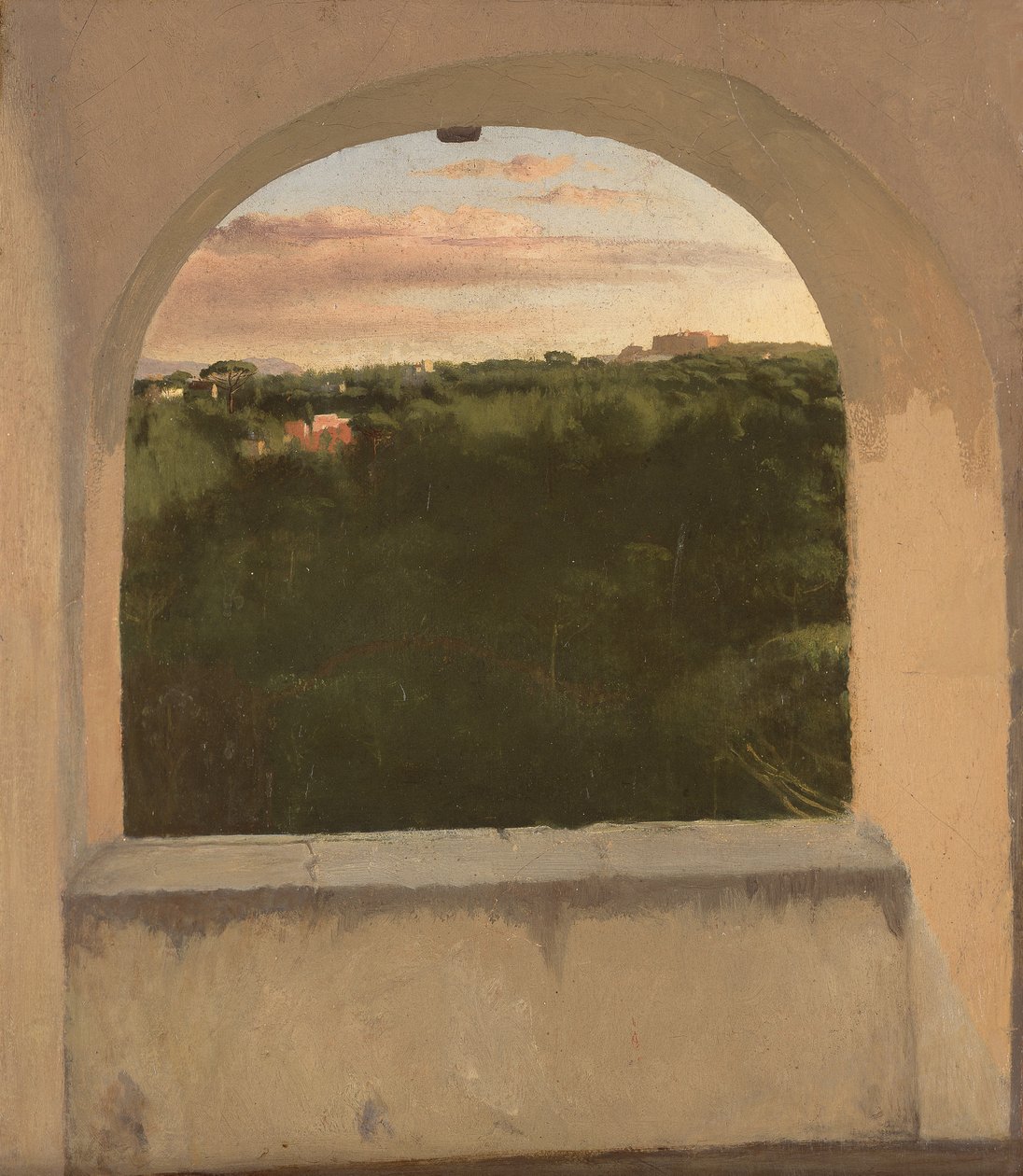 Degas - Italiensk landskab set gennem et tagvindue, ca. 1856-59, L 48 af Edgar Degas