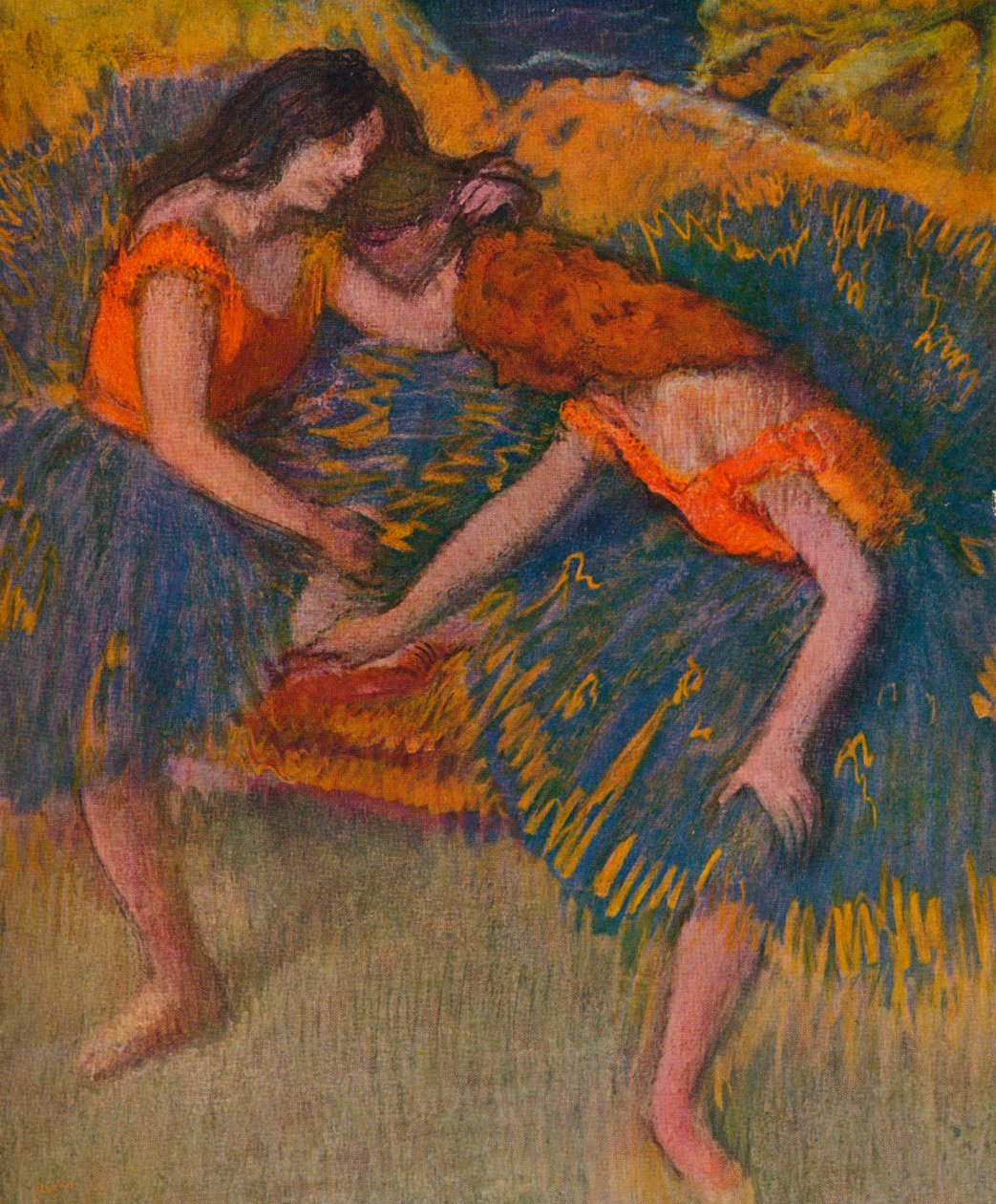 To dansere i gule bodices, c1902 af Edgar Degas