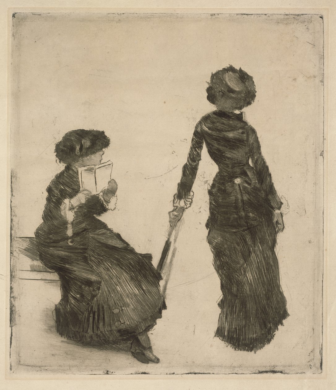 Maleren Mary Cassatt i Louvre, antiksamlingen af Edgar Degas