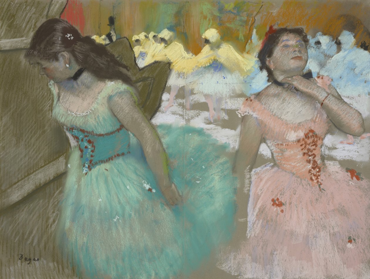 Maskedansernes indgang, c.1879 af Edgar Degas
