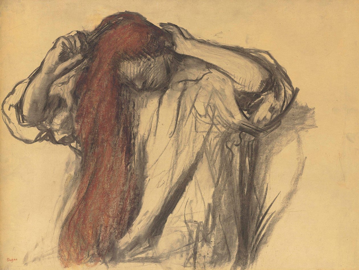 Kvinde styler sit hår af Edgar Degas