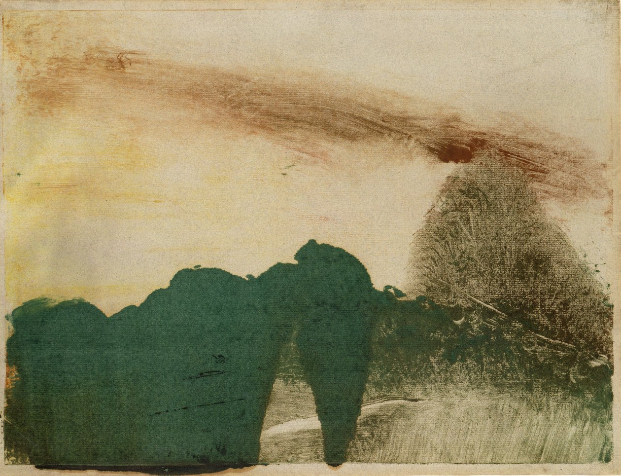 Skov i bjergene, ca. 1890 (monotype på papir) af Edgar Degas