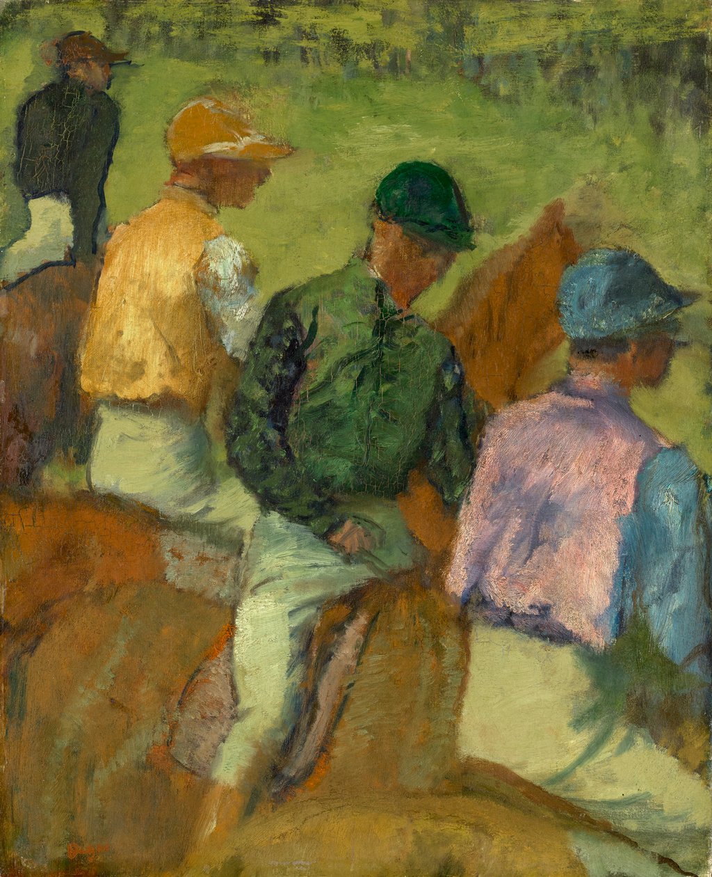Fire jockeyer af Edgar Degas