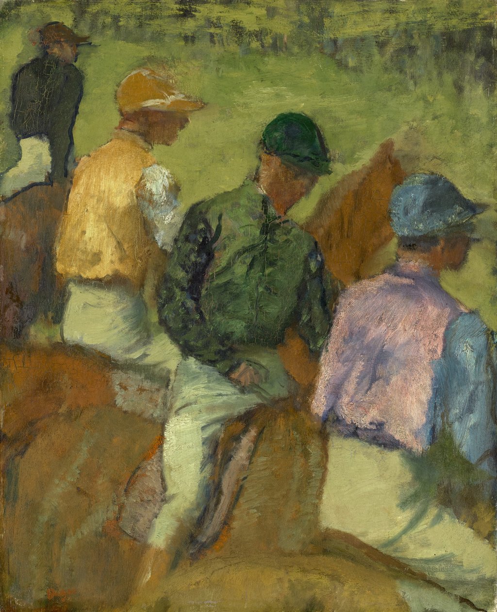 Fire jockeyer, 1889 af Edgar Degas