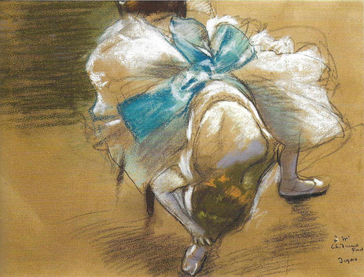 Fransk: Danser sætter sin sko på igen af Edgar Degas