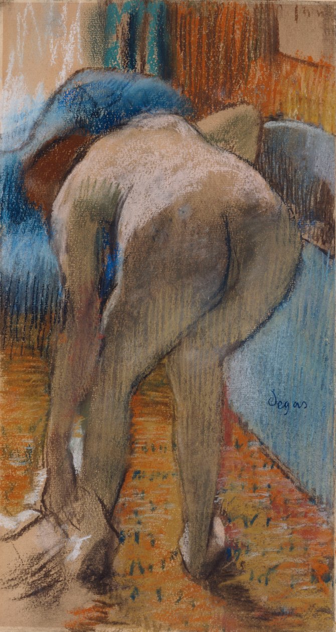 At komme ud af badet af Edgar Degas