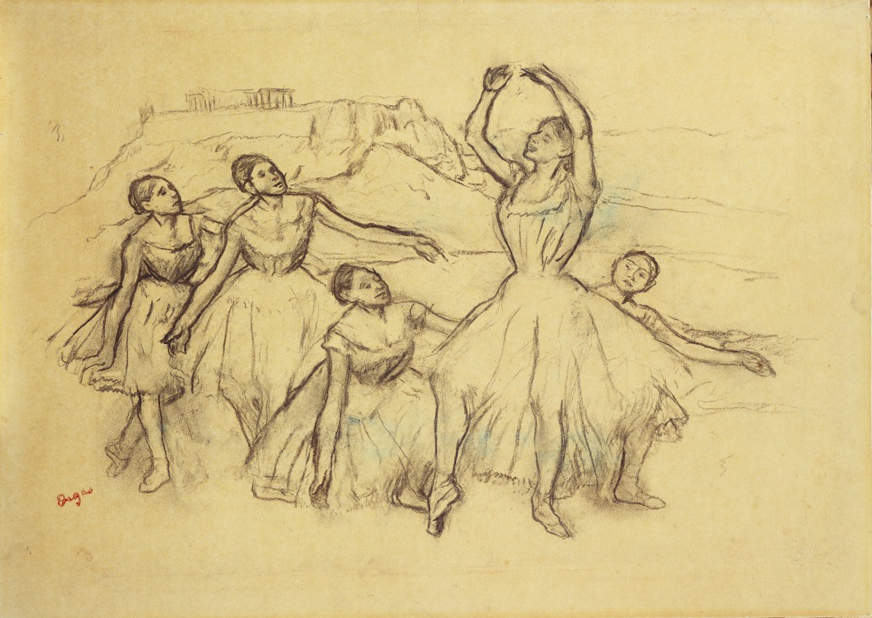Gruppe af dansere, ca. 1890-95 af Edgar Degas