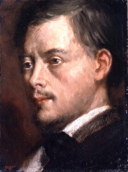 Head of a Man, ca. 1864 (olie på lærred lagt om bord) af Edgar Degas