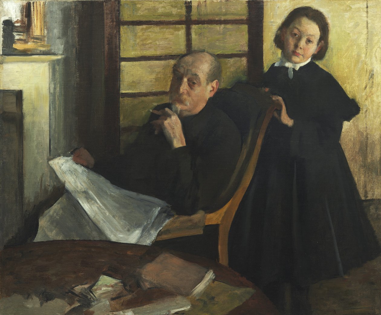 Henri Degas og hans niece Lucie Degas af Edgar Degas