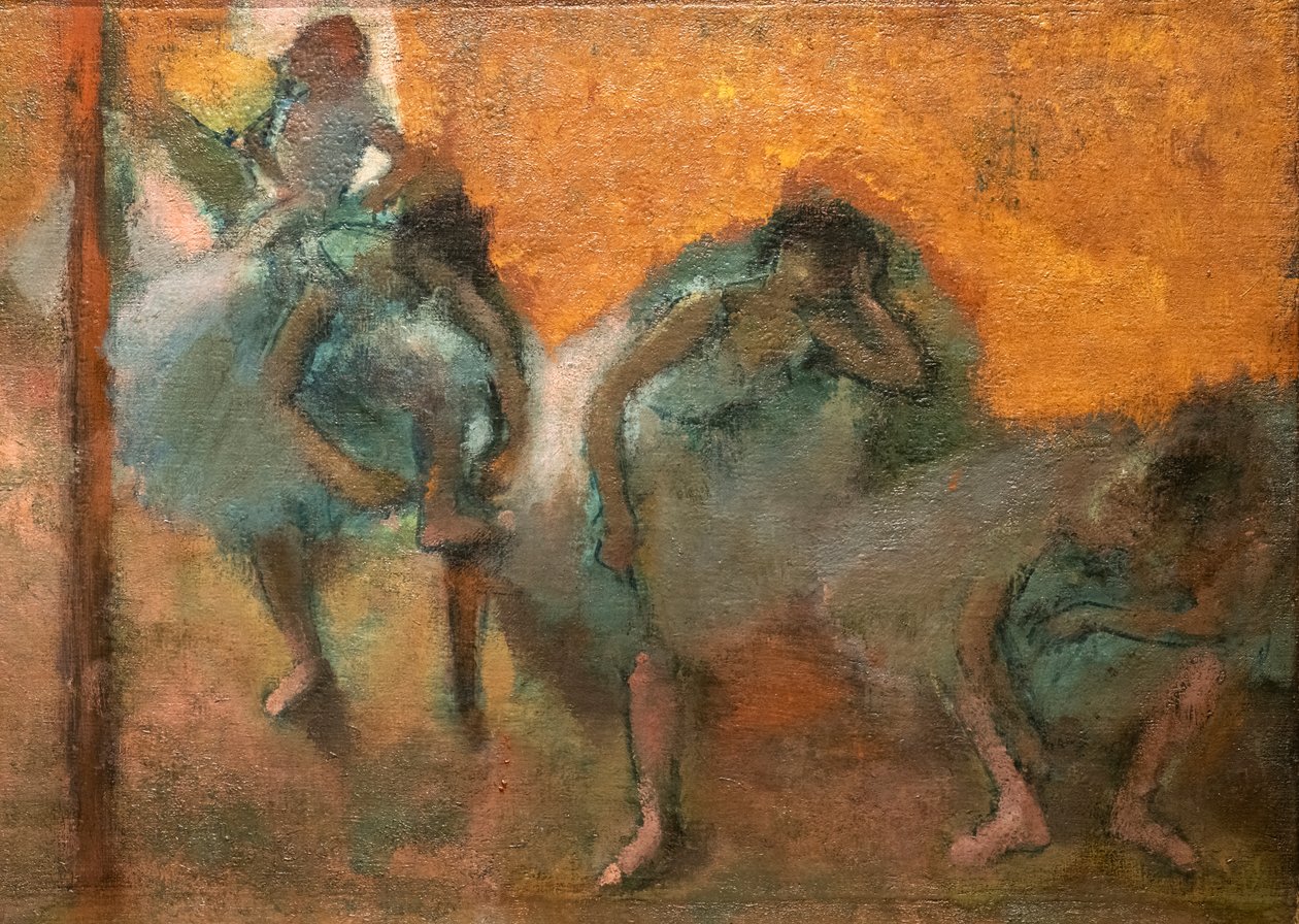 Hjemmedansere (detaljer). Omkring 1900-1905. Olie på lærred. af Edgar Degas