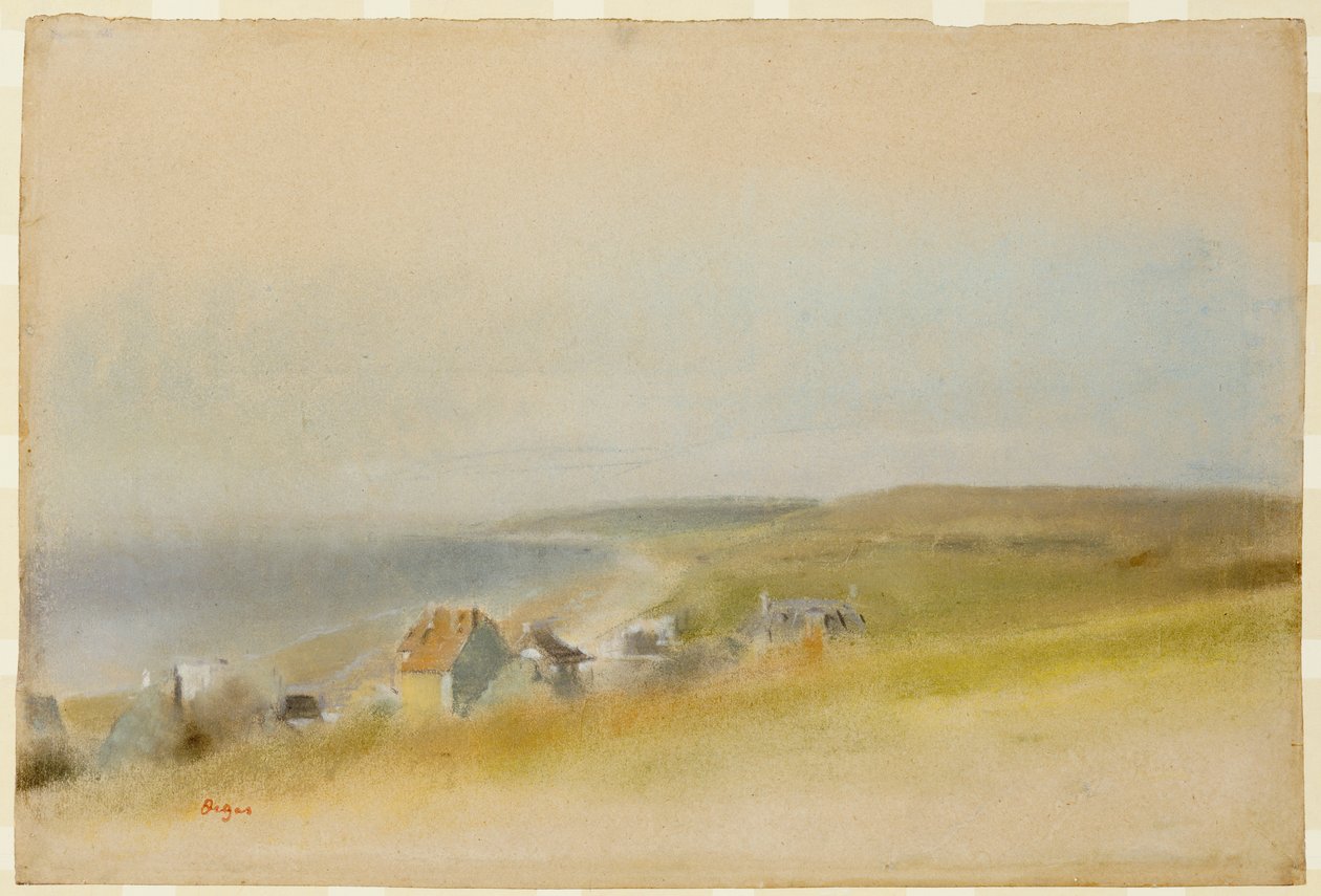 Huse på klippekanten ved Villers-sur-Mer, 1869 af Edgar Degas